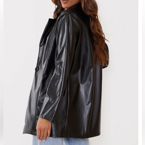 Faux Leather Blazer Size 6 - Picture 3 of 6